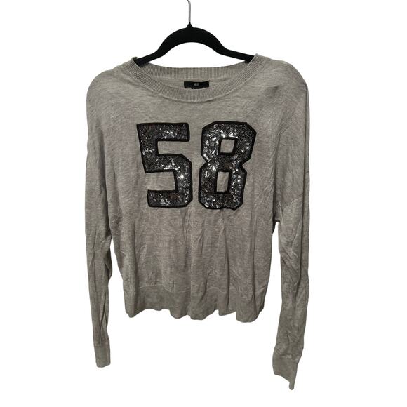 H&M Sequin Jersey Style Sweater Top XS - Picture 1 of 3